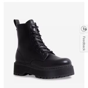 Steve Madden Bettyy Black Combat Platform Boots
